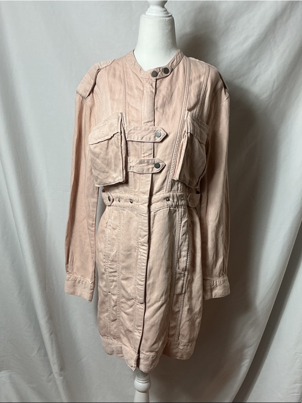 Intropia Denim Mini Dress in Pale Blush